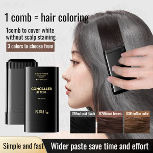 Waterproof and Sweatproof Hair Dye Stick Disposable White Hair Coloring Comb  Hairline Root Concealer Stick  Instant Gray Covera