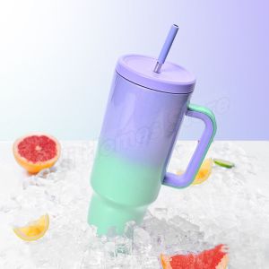 XMSJ | 40oz Thermal Water Bottle Stainless Steel Tumbler With Handle Straw Vacuum Flasks Insulated Car Travel Mug Thermos Cups