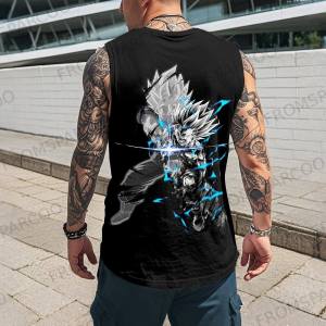 Bandai | Dragon Ball Goku Fitness Tank Top Men Quick Dry Sleeveless Shirt Bodybuilding Gym Workout Vest Four Seasons