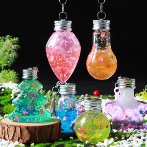 Modern Minimalist Lucky Star Flow Sand Bottle Creative Christmas Series DIY Hanging Decoration Transparent Plastic Small Bottle