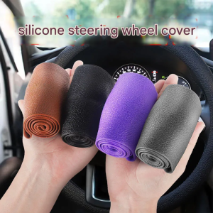 Universal Car Silicone Steering Wheel Cover Elastic Non-Slip Cover For 36-40cm Steering Wheel Multi Color Car Decor Accessories