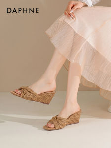 Daphne | Summer Woven Wedge Sandals for Dresses at Beach