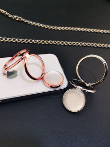 Portable Rotatable Mobile Phone Holder Cat Eye Stone Ring Stand Double Ring Desktop Support Bracket Universal Multi-Function Foldable Glue Back Cover