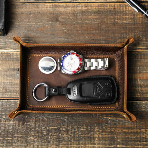 Da thật Snap khay Khay để đồ đặt bàn làm việc đối với trang sức bút Key Coin phụ kiện để bàn Bàn bộ lưu trữ catchall bát