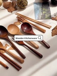 Ready Stock Wooden Kitchenware Japanese Tableware Set Cooking Utensils Dining Rice Plate Salad Soup Bowl Spoon Cutlery Slotted Spatula Tea Cup Beer Mug Sauce Plate Toothpick Holder Bread Tong Bakery Mangkuk Cawan Pinggan Sudu Garpu Senduk Kayu Dapur