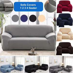 High Stretch Solid Color Sofa Covers for Living Room Lounge Protector 1 2 3 4 Seater Corner Couch Cover Recliner Slipcover