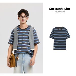 Áo Thun Nam Cotton Sọc Nét Hoài Cổ