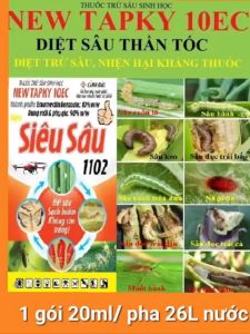 siêu sâu 1102 20ml : diệt sâu cuốn lá muỗi hành nhện gié sâu đục trái cà sâu đục trái bắp sâu đục trái đậu sâu ăn lá rau màu