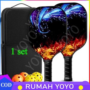 COD 1Set Pickleball Set Pickleball Paddle Raket Pickleball Bahan Serat Karbon & Fiberglass Indoor Outdoor