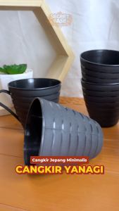 CANGKIR JEPANG YANAGI 250ml - Gelas Kopi Aesthetic / Cangkir Gagang Plastik / Tahan Panas