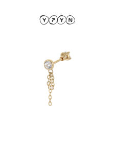 YIPIEYINA | Mozanite Earring Geometric Gold Star Women 9K