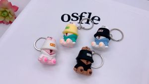 gantungan kunci Kelinci Fisherman keychain lucu tas motor mobil ganci lucu untuk besty couple