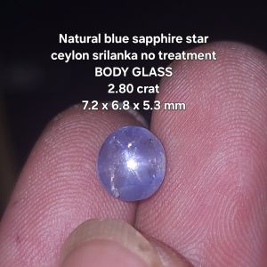 Natural blue sapphire star ceylon safir srilanka no treatment BODY GLASS