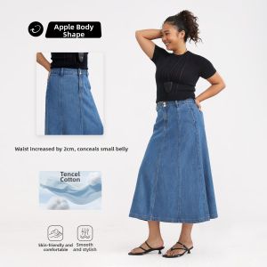 HIPPIE MISS | Bohemian Teen Girl Tencel Denim Half Skirt