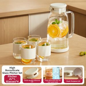 YYIEDERNG | Durable High Temperature Resistant Glass Water Pitcher