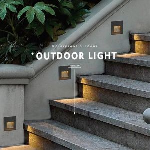 ไฟส่องบันไดไฟสนามกันน้ำผนังฝัง3W 5W ไฟ LED ขั้นบันได220V สำหรับตกแต่งสวนระเบียงระเบียงในร่ม