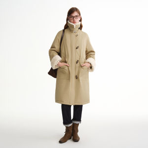 DUSHU | Retro and Warm College Style Horn Button Down Jacket