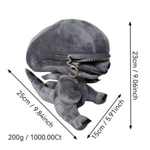 25cm Alien Xenomorph Plush Toy Cartoon Plush Dolls Soft Stuffed Plush Toys for Boys Girls Fans Birthday Christmas Gifts