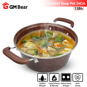 GM Bear Panci Soup Enamel 1384-Enamel Soup Pot 24cm