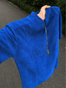 LIUBU | Klein Blue Scales V-Neck Breathable Deconstructed T-Shirt