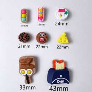 Crocs Jibbitz น่ารัก8ชิ้นหัวเข็มขัดรองเท้าอาหารจำลองถอดได้ตกแต่งรองเท้าสำหรับ Crocs