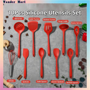 10 Pieces Silicone Cooking Utensils Set Food Grade Non Stick Heat Resistant Cooking Baking Mixing Tools