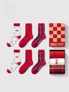 HLA | Mens Mid-calf Breathable Antibacterial Comfortable Red Long Socks Sea-Lane Home Personalized Cotton Polyester Blend Socks