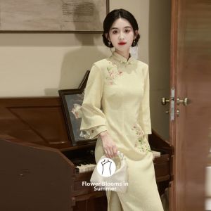 New Chinese Style Modified Youthful Girls Wide Sleeve Dress