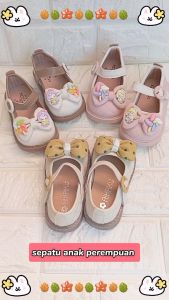 Sepatu Anak Perempuan Import Murah Sepatu Anak Cantik Sepatu Anak Perempuan Cream CC Black Bow Character D