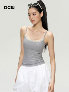 DCW | Áo Tank Top Có Gọng Đệm Viền Ren Cho Pilates
