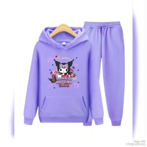 Sweater Hoodie Stelan Anak KUROMI Viral Usia 4-13 Thn