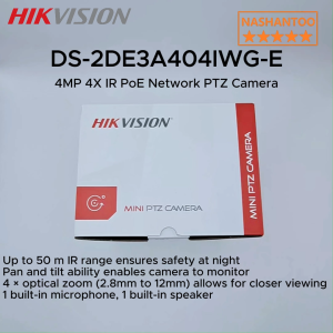 Hikvision DS-2DE3A404IWG-E 4MP 4X IR PoE Network PTZ Camera On-board Storage (up to 256GB) Built-in Mic Built-in Speaker Indoor & Outdoor Mini Speed Dome IP Camera NASHANTOO (No SD Card No Wifi Function)