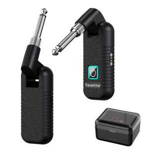 2.4Ghz Wireless Guitar System with Charging Case Rechargeable Wireless Guitar Transmitter Receiver for Electric Guitar Bass