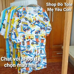 Bộ tole dài tay bé trai Size 12 (31-33kg). Vải tole/lanh 2 da loại 1 mát rượi. Có 2 nút cài trước cổ.