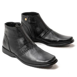 Sepatu Boots Pria Dewasa Kulit Sapi Resleting Kerja Kantor BOOTS03