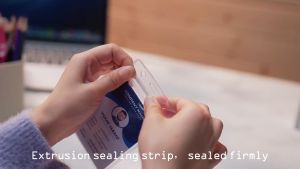 20 Transparent Plastic ID Card Clips PVC Card Clips Waterproof Protective Covers Business Bus Bank Credit Card Protective Covers ID Card Badge Covers