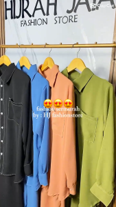 one set cringkel kekinian produk terbaru Nyaman Panjang Santai Atasan Casual Remaja Simple all size