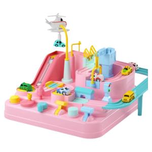 BABYSHOME | Bộ Đồ Chơi Xe Ô Tô Đường đua Mạo Hiểm và Ga Đỗ Xe Tàu Hỏa Nhỏ