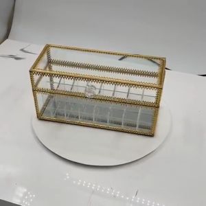 Glass Mirror Luxury lipstick Box European Royal Style Home Decorative Organizer Box