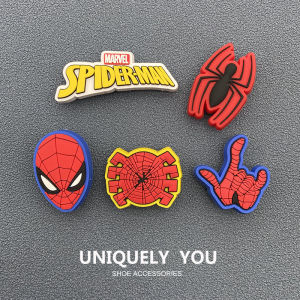 2022 ใหม่รองเท้า Crocs ดอกไม้ การ์ตูน ตกแต่งหัวเข็มขัด Spiderman รองเท้าแตะอุปกรณ์เสริมรูรองเท้าตกแต่ง