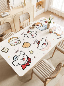 Waterproof Oil-resistant Soft Glass Dog Table Mat PVC Dining Table Pad No-wash Tea Table Mat Countertop Protection Pad