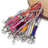 10pcs/lot Braided Lanyard Strap Cord Keychain Rope With Lobster Clasps Cellphone Hook For DIY Pendant Keyring Bag Accessories