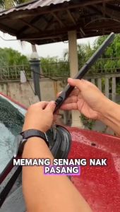 1pair(set) Proton Persona Mugen Japan Silicone Wiper Blade Front Windscreen 3 Section Boneless Full Silicone Wiper U Hook J Hook