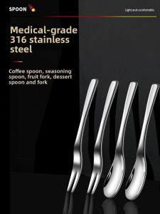 JIDI | Home Delicate Luxe 316 Stainless Steel Fruit Forks Dessert Spoons Set