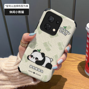 Cute Little Panda Silicone Phone Case Compatible with Reno10 Reno8 Oppo Reno7 Pro+ Womens Full Cover Protective Shell Creative