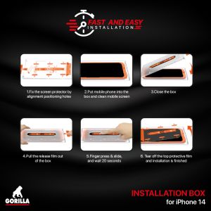 ชุดช่วยติดพร้อมฟิล์มกระจกกันรอยเต็มจอ ( F&E ) สำหรับ iPhone 17 / 16 / 15 / 14 / 13 Series