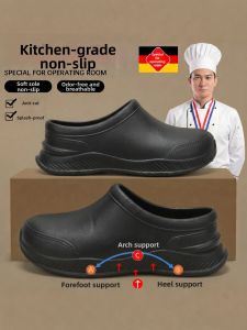 DAHONGNIANDAI | Slip-resistant Waterproof Non-greasy Long-stand Easy-on Toe-covered Chef Shoe