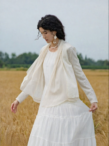 Silk Blend Simple And Versatile Womens Knit Cardigan