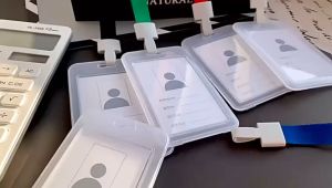 50pcs Clear ID Business Card Cover Waterproof Plastic Card Holder Bus Card Protect Case