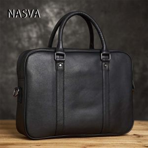 Briefcase Office Bag Leather Laptop Bag Crossbody Bags Messenger Bag For Men Shoulder Bag NASVA